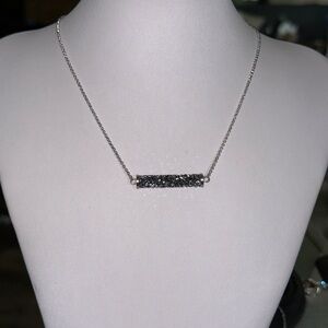 Touchstone Crystal Pipette Necklace, Silver Night Retired
